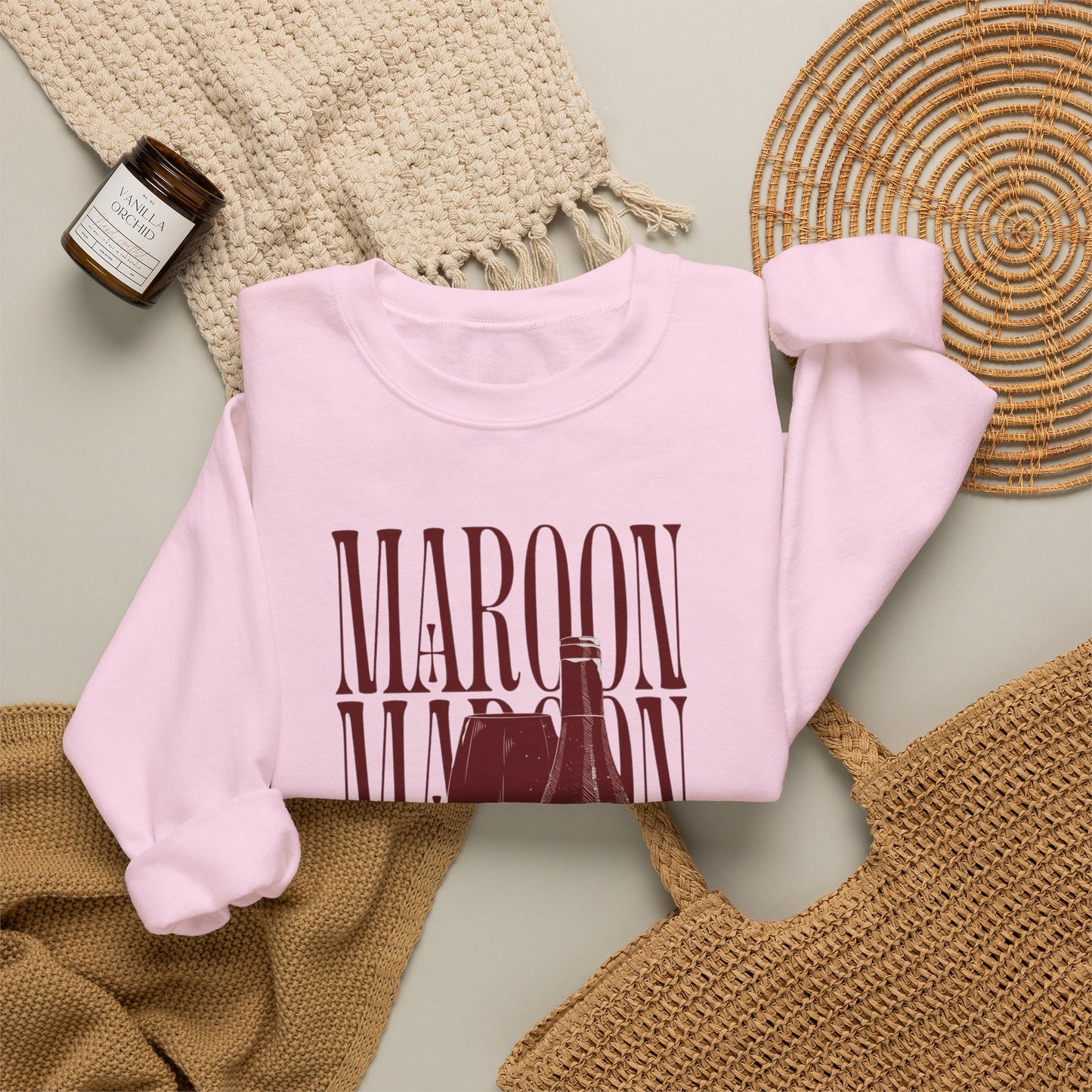 Maroon Wine Crewneck Sweatshirt, Cozy Pullover, Gift for Wine Lovers, Fan Apparel, Casual Wine Shirt, Maroon song, TS merch, Midnights