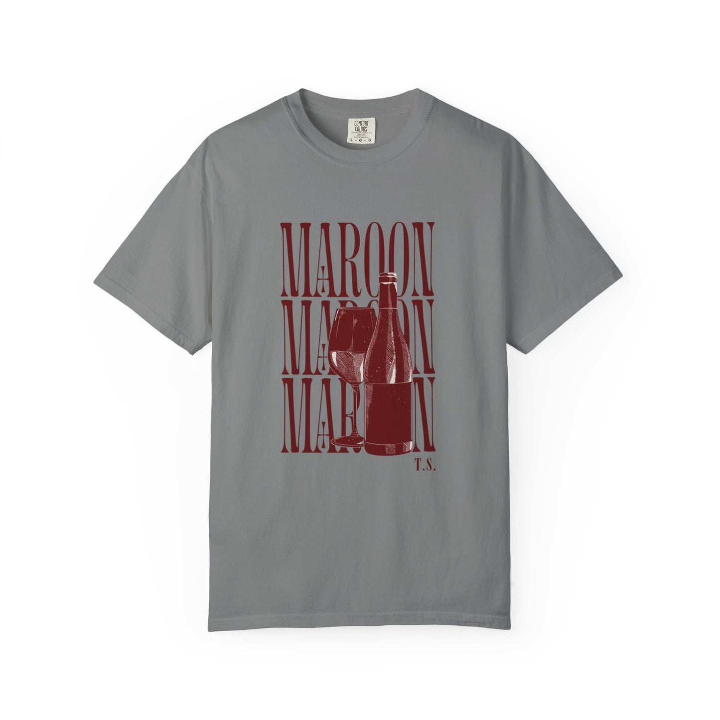 Maroon Wine Bottle T-Shirt, Casual Summer Tee, Great for Wine Lovers, Gifts for Friends, Perfect for Parties, midnights era, Maroon song