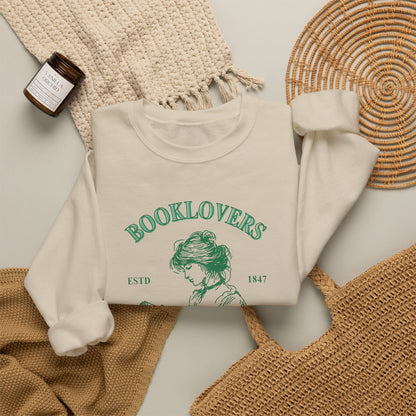 Book Lover Embroidered Crewneck