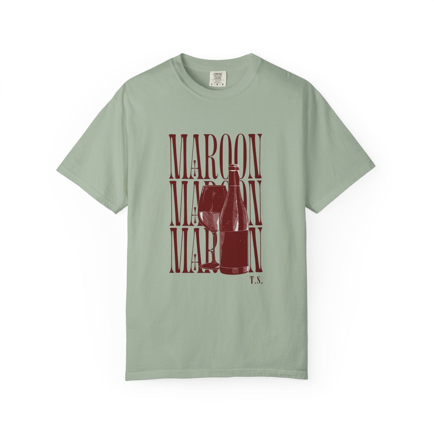 Maroon Wine Bottle T-Shirt, Casual Summer Tee, Great for Wine Lovers, Gifts for Friends, Perfect for Parties, midnights era, Maroon song
