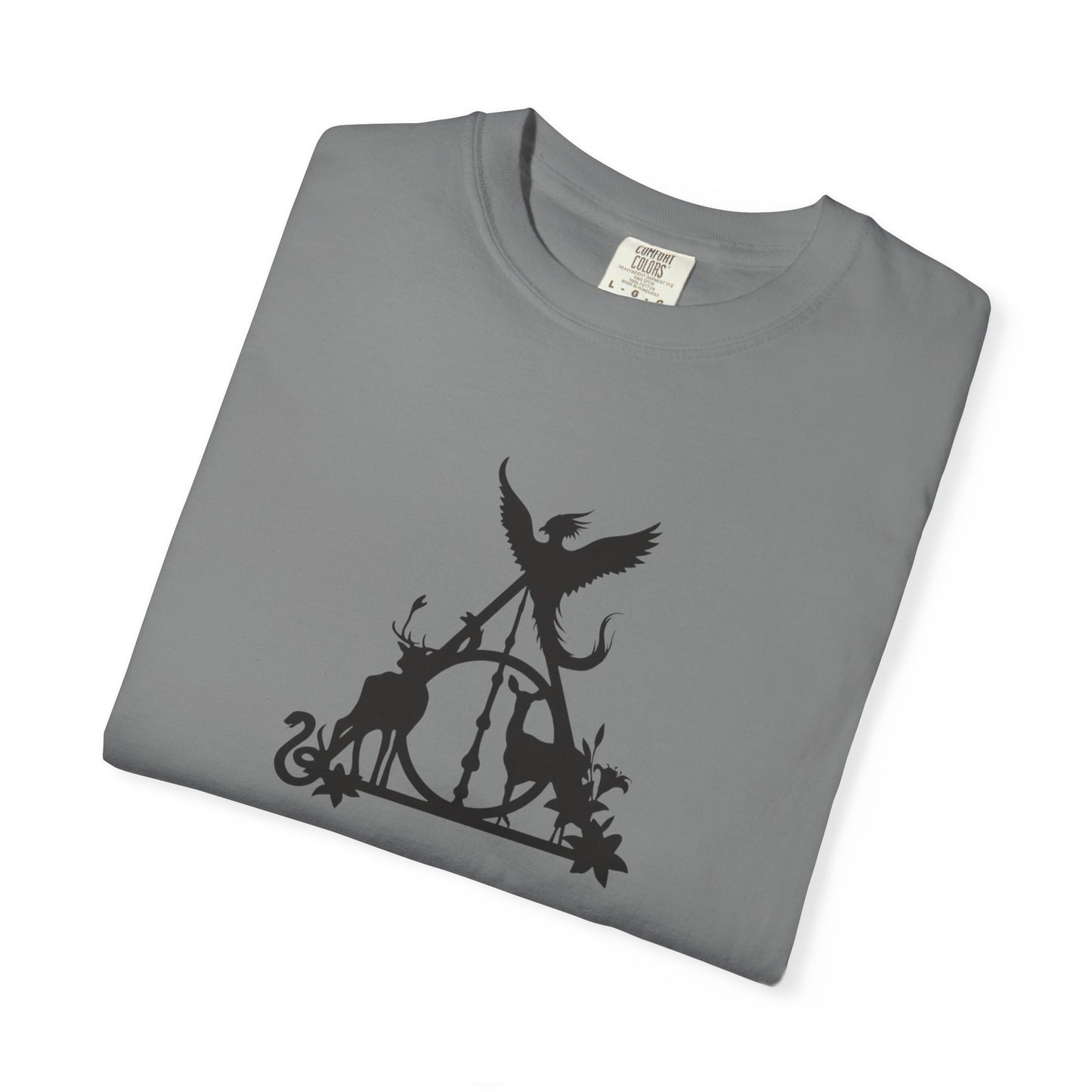 Deathly Hallows Inspired T-Shirt, Magical Wizard Symbol Tee, Potterhead Magic Shirt, Fantasy Gift for Magic Fans, comfort colors