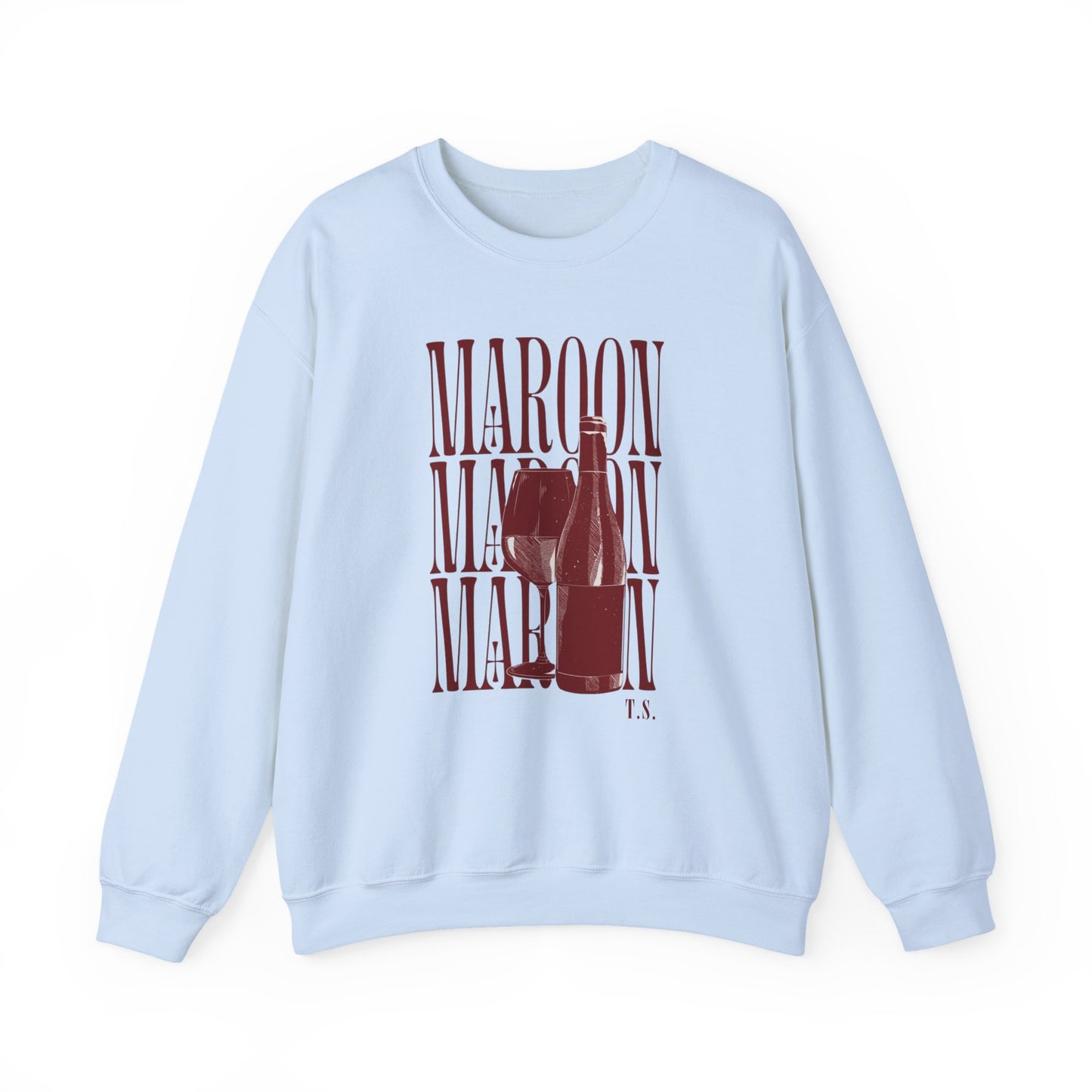 Maroon Wine Crewneck Sweatshirt, Cozy Pullover, Gift for Wine Lovers, Fan Apparel, Casual Wine Shirt, Maroon song, TS merch, Midnights