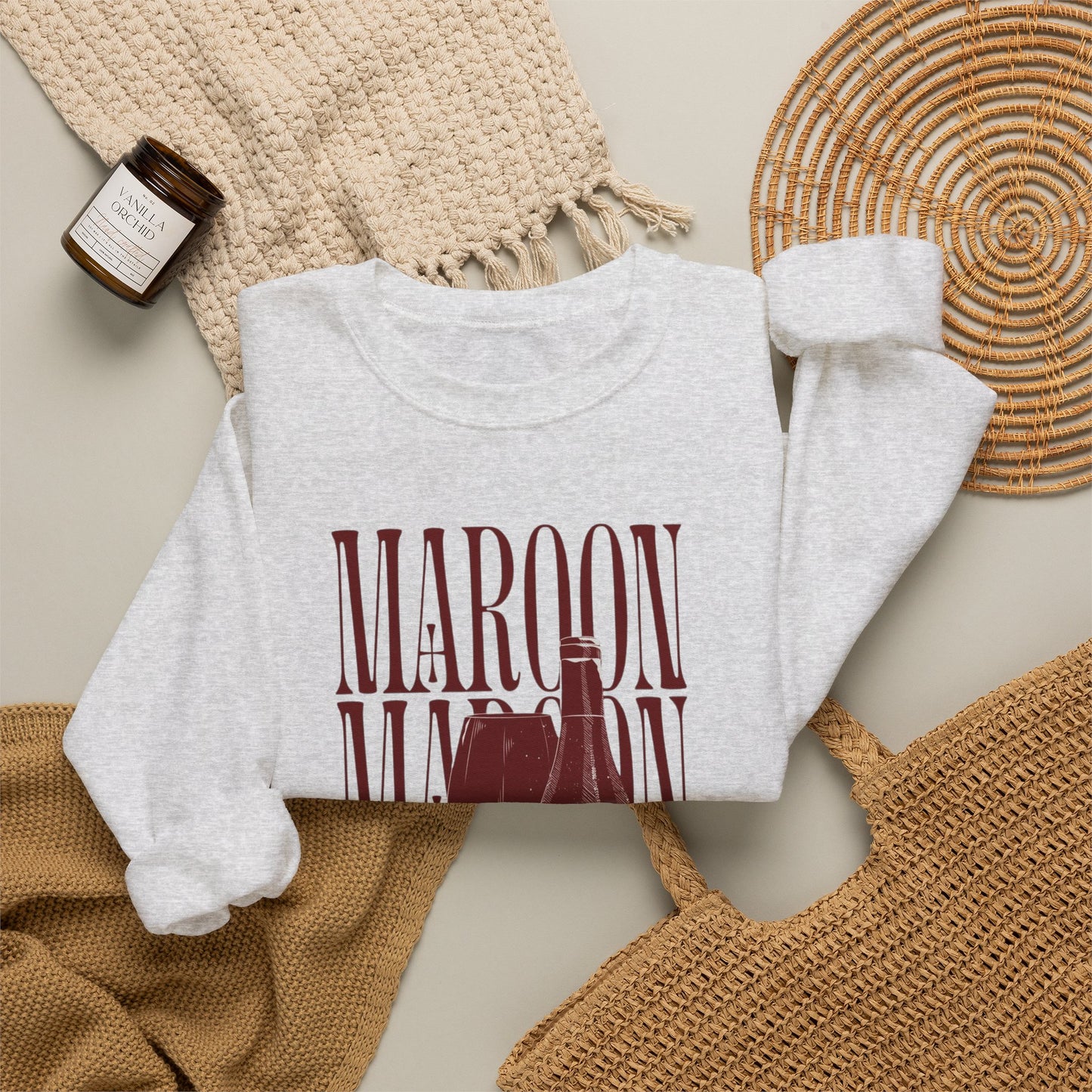 Maroon Wine Crewneck Sweatshirt, Cozy Pullover, Gift for Wine Lovers, Fan Apparel, Casual Wine Shirt, Maroon song, TS merch, Midnights