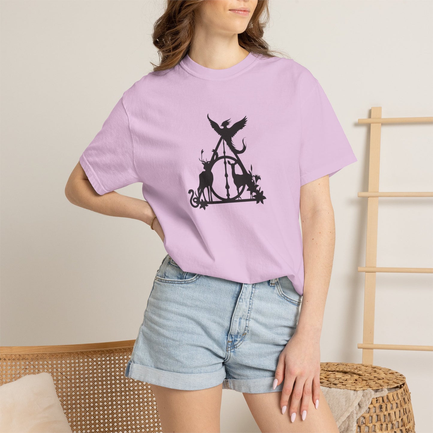 Deathly Hallows Inspired T-Shirt, Magical Wizard Symbol Tee, Potterhead Magic Shirt, Fantasy Gift for Magic Fans, comfort colors
