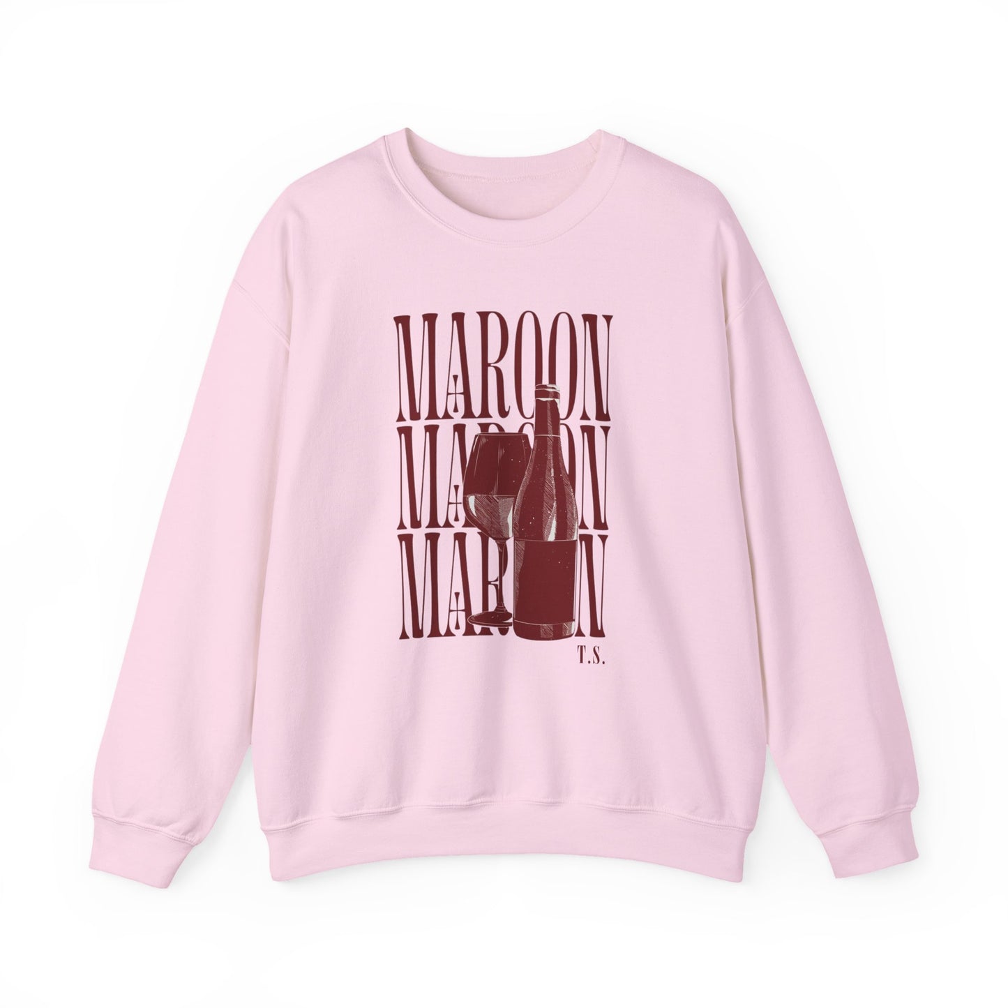 Maroon Wine Crewneck Sweatshirt, Cozy Pullover, Gift for Wine Lovers, Fan Apparel, Casual Wine Shirt, Maroon song, TS merch, Midnights