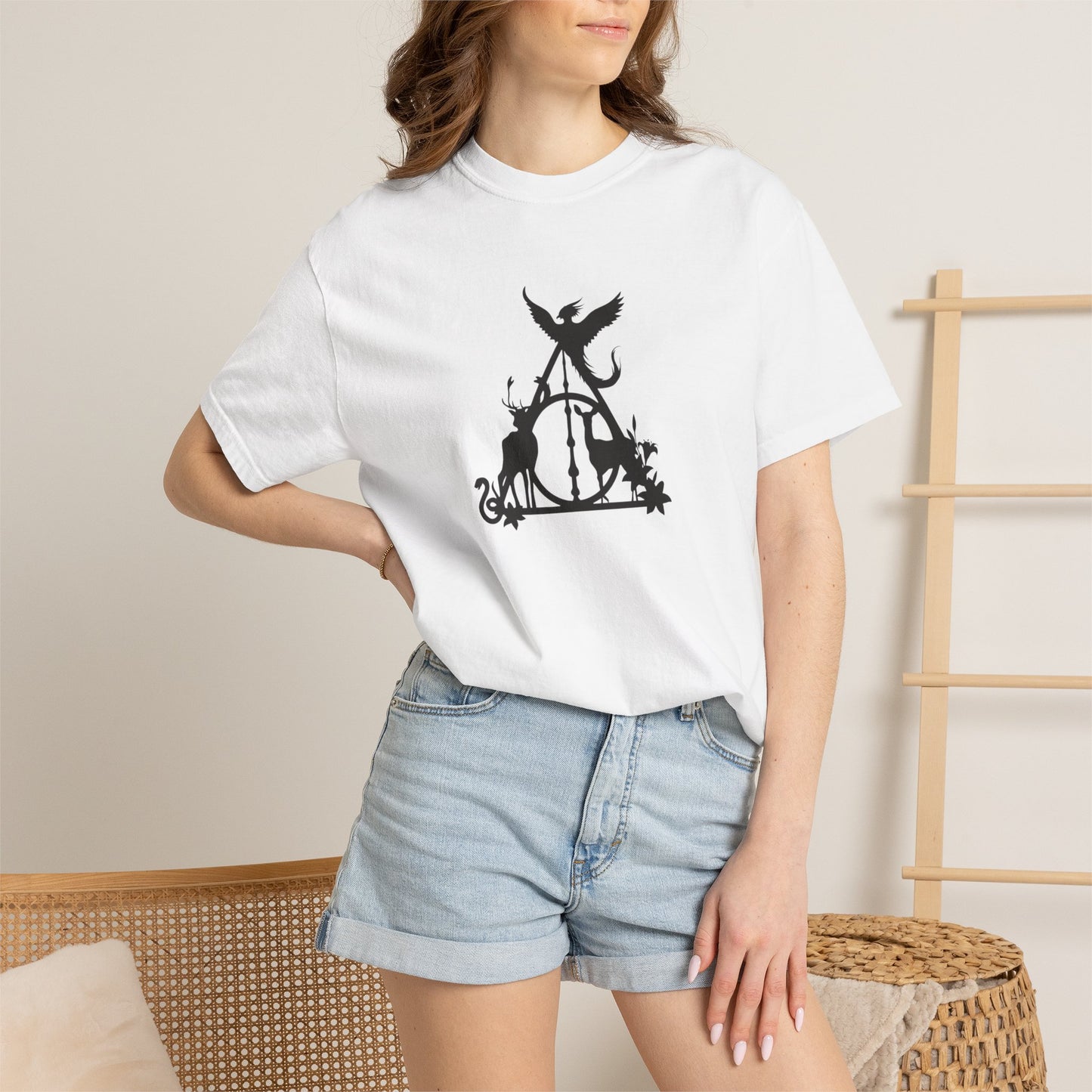 Deathly Hallows Inspired T-Shirt, Magical Wizard Symbol Tee, Potterhead Magic Shirt, Fantasy Gift for Magic Fans, comfort colors